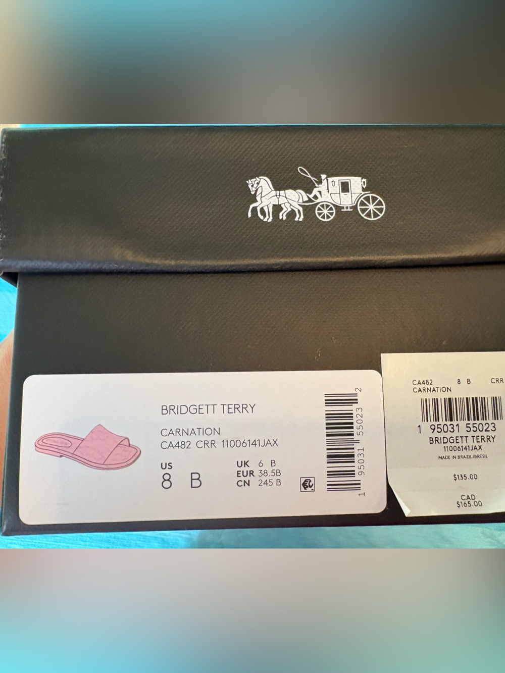 Coach Bridgett Terry Slide Sandals in Carnation Pink